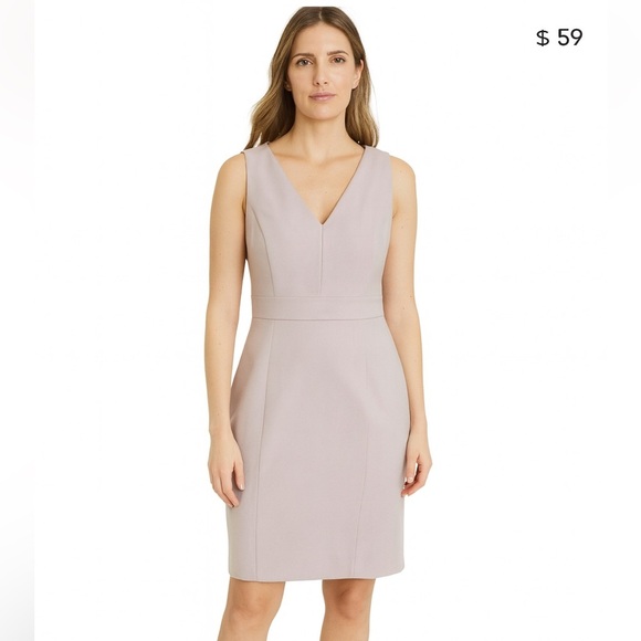 White House Black Market Light Lavender Lined Sleeveless Dress V-neck - Picture 1 of 9